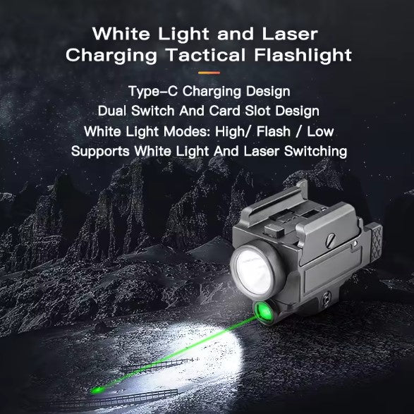 Tactical  LED Flashlight With Laser LED Torch High Power rechargeable LED flashlight Built-in lithium battery (NF-Y0172)