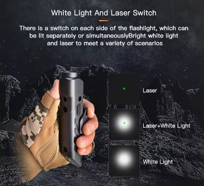 Tactical  LED Flashlight With Laser LED Torch High Power rechargeable LED flashlight Built-in lithium battery (NF-Y0191)