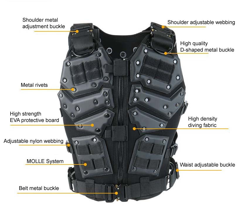 Tactical Vest Military Molle Plate Carrier Magazine Paintball CS Outdoor Velcro Protective Vest Hunting Vest  (NF-YB-V018)