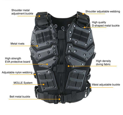 Tactical Vest Military Molle Plate Carrier Magazine Paintball CS Outdoor Velcro Protective Vest Hunting Vest  (NF-YB-V018)